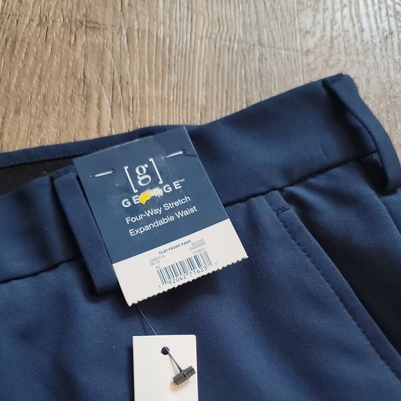New George Four-Way Stretch Expandable Waist Dress Pants 38W 32L - Picture 2 of 7